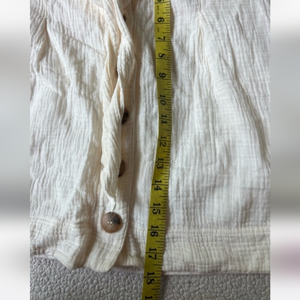 SÉZANE ECRU COTTON GAUZE SKIRT PAPER BAG WAIST 36 WOMENS